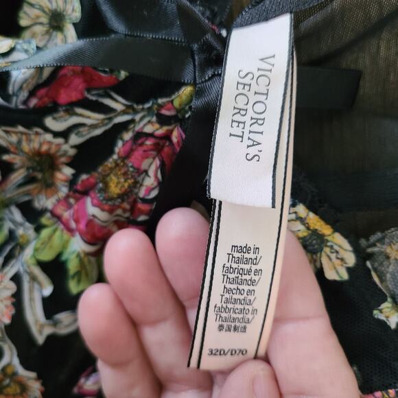 VICTORIA'S SECRET Bustier Corset Y2K Bra 32D‎ Fairy Embroidered Floral Lace - Picture 9 of 12